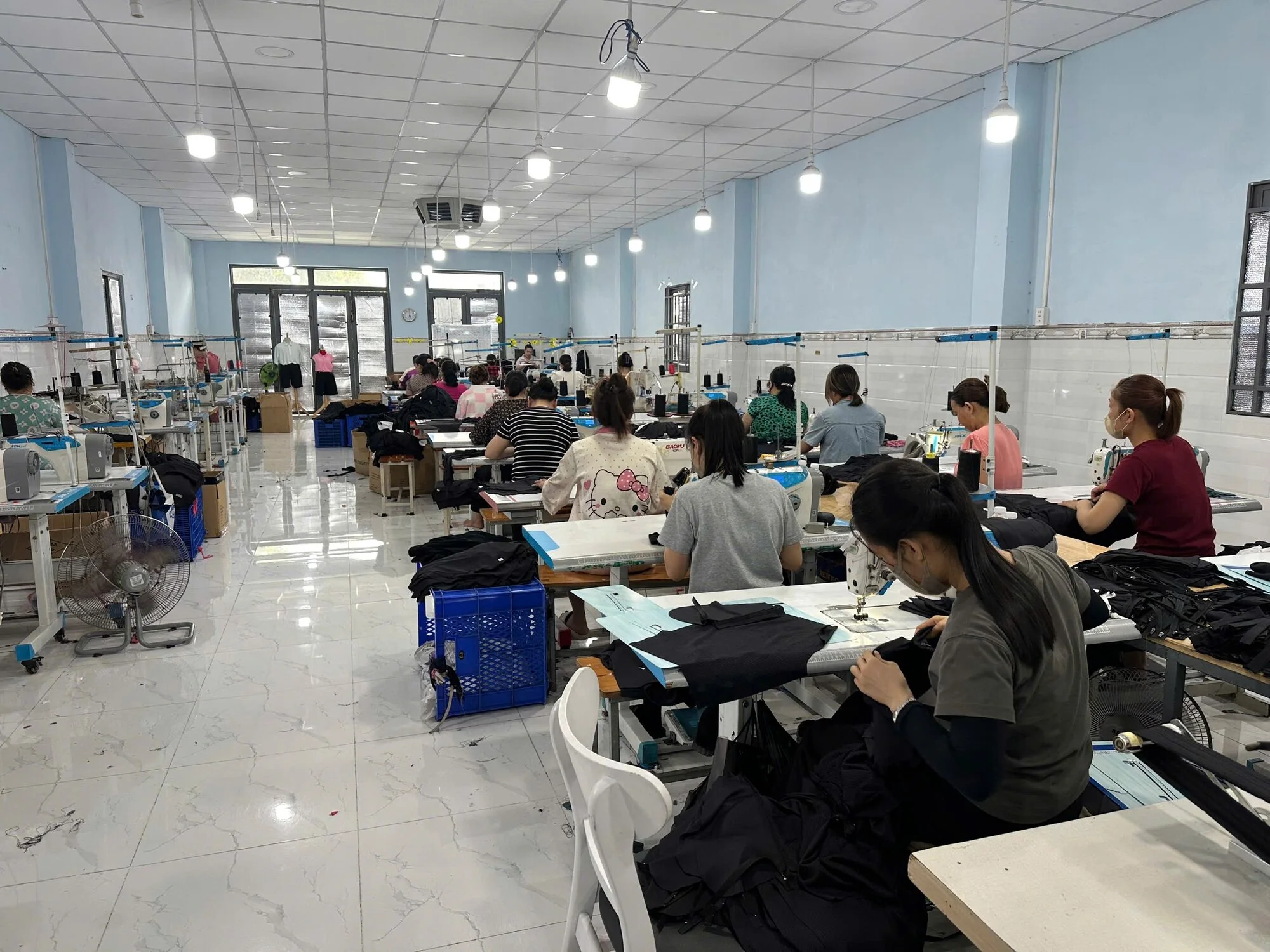 partner factory — sewing floor, wide